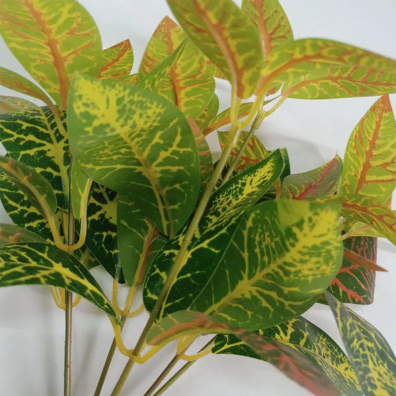 Dlight Decor 33cm Tropical Plant with Codiaeum and Scindapsus Leaves 33cm 32 Leaves