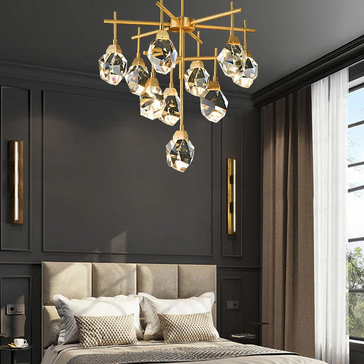 Luxury Crystal Living Room Chandelier - Modern Decor Pendant Light Fixture For Bedrooms Dining
