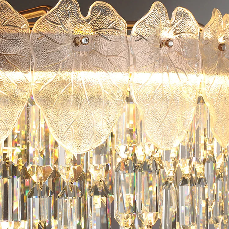 New Modern Led Pendant Lamp - Gold Luxury Round Crystal Ceiling Chandelier For Living Rooms