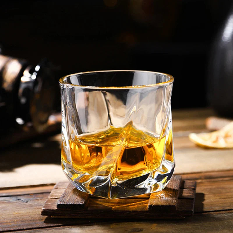 Dlight Decor Spiral Square Glass Cup Set 170ml (1pc/2pc) Cocktail Glasses