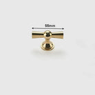 Polished Gold and Silver T-Bar Cabinet Handles – Modern Drawer and Wardrobe Pulls (55mm-220mm) TB2036-055PG Handles