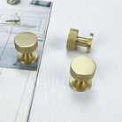 Knurled Brass Drawer Knobs – Textured Cabinet Handles and Furniture Pulls for Wardrobes 25x28mm knob
