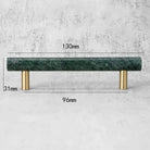 Green and White Marble Cabinet Handle – Luxury Natural Stone Drawer Pulls with Brass Base (50mm-200mm) green 130mm