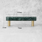 Green and White Marble Cabinet Handle – Luxury Natural Stone Drawer Pulls with Brass Base (50mm-200mm) green 100mm