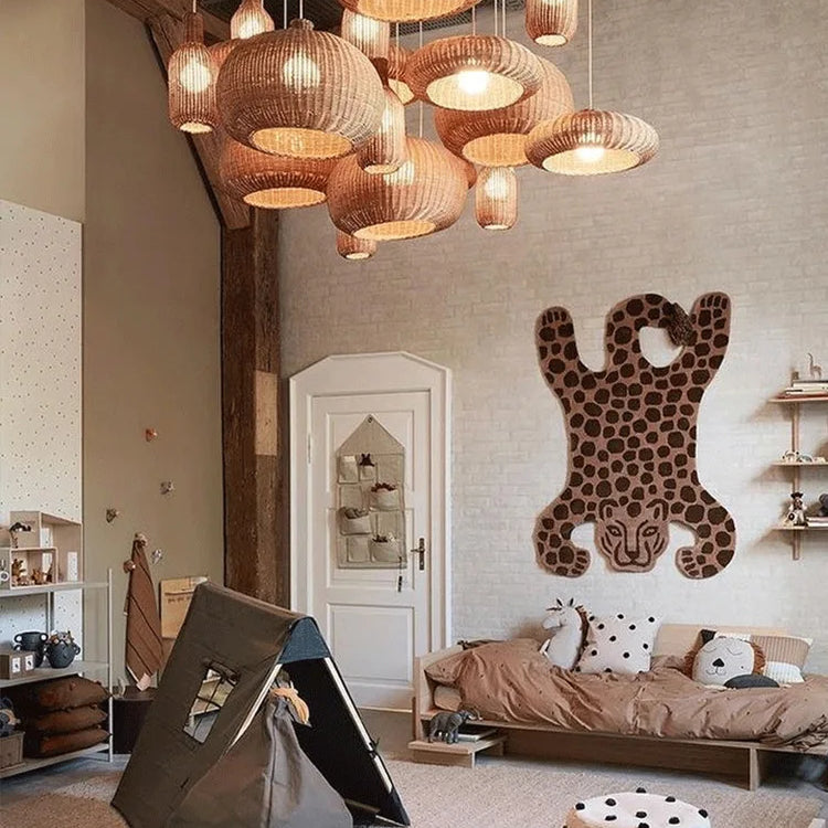 Vintage Handmade Rattan Pendant Light - Creative Lighting For Dining Rooms Cafes Restaurants And