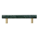 Green and White Marble Cabinet Handle – Luxury Natural Stone Drawer Pulls with Brass Base (50mm-200mm) Handles