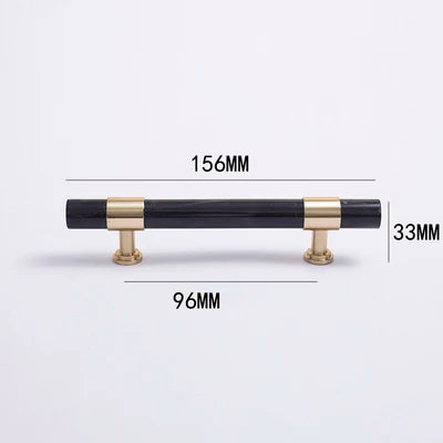 Natural Marble and Crystal T-Bar Cabinet Handles – Modern Brass Knobs for Kitchen Dresser and Furniture Pulls