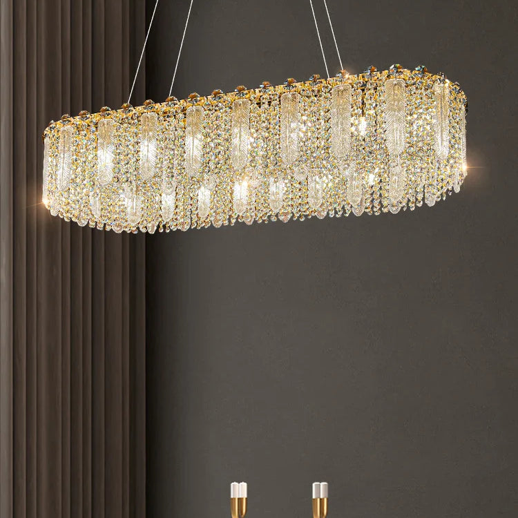 Elegant Feather Crystal Chandelier - A Light Luxury Masterpiece For Bedrooms Living Rooms