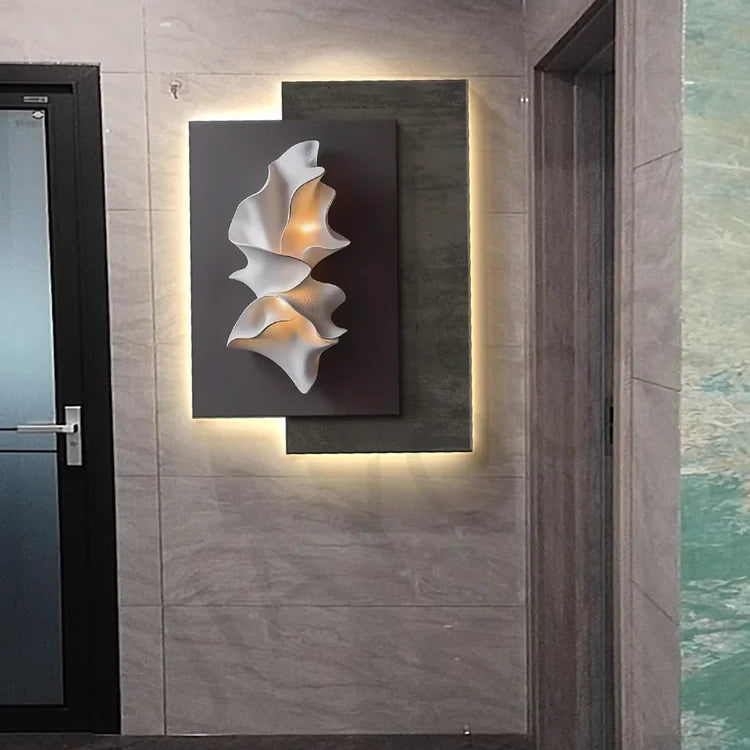 Dlight Decor Crystal Porcelain LED Wall Mural Light Wall Art