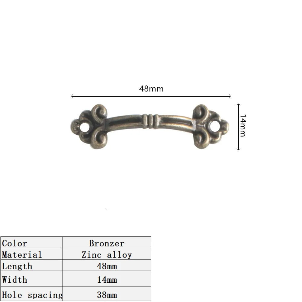 10pcs Antique Zinc Alloy Drawer Handles – Vintage Chinese Style 10pcs bronzer Handles