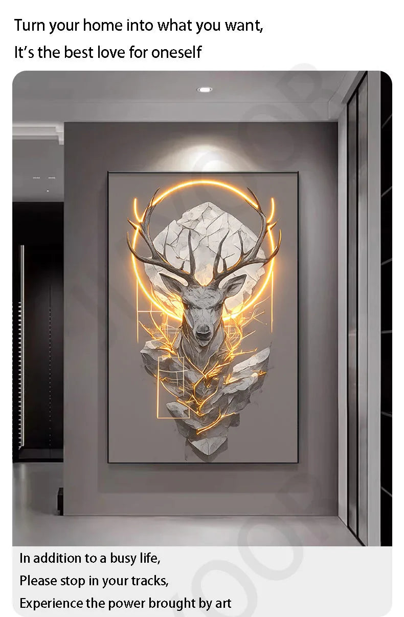 Dlight Decor Reindeer Wall Glow for Luxe Entry Spaces Wall Art