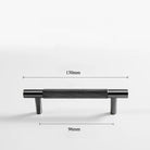 Black Knurled Brass Furniture Handles – Textured Drawer Knobs and Wardrobe Bar Pulls black 130mm Handles