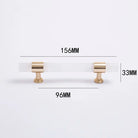 Natural Marble and Crystal T-Bar Cabinet Handles – Modern Brass Knobs for Kitchen Dresser and Furniture Pulls