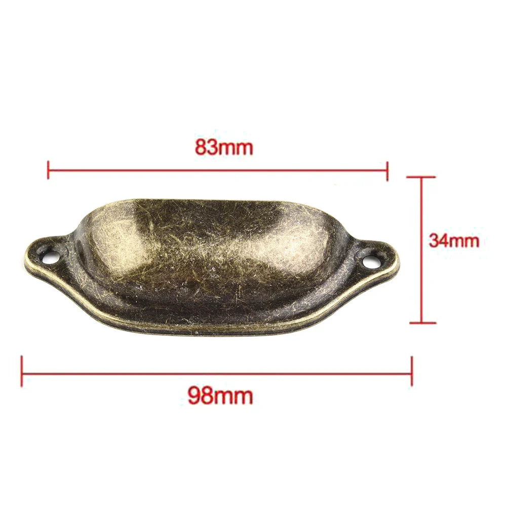 10Pcs Retro Antique Brass Shell Pull Handles – Vintage Kitchen Drawer and Cabinet Knobs 10pcs Door Pull