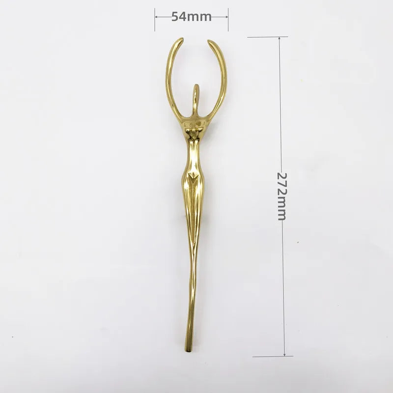 Ballet Brass Thinker Handle – Luxurious Solid Brass Pull for Cabinets Wardrobes and Drawers A(272x54x34mm) Handles