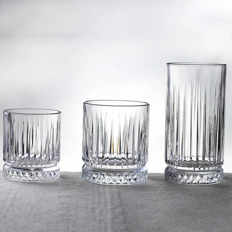 Dlight Decor Diamond Stripe Glass Coffee Cups (100–450ml) Cocktail Glasses