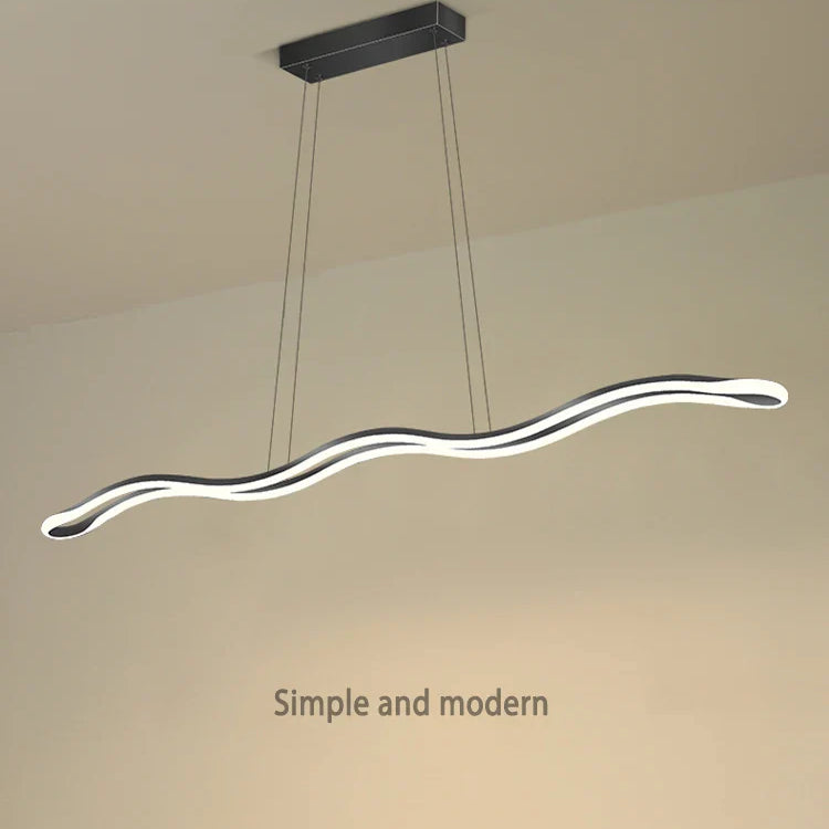 Sleek Modern Restaurant Chandelier - Nordic Wave Design For Dining Rooms Bars And Offices Pendant