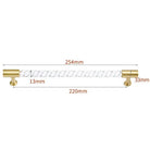 Transparent Acrylic Furniture Handles – Brass Cabinet Pulls and Wardrobe Knobs spiral 254mm Handles