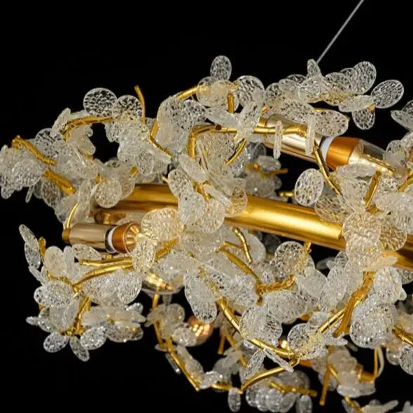 Circle Branch Crystal Chandelier - Luxury Led Lighting For Living Rooms Restaurants And Hotel