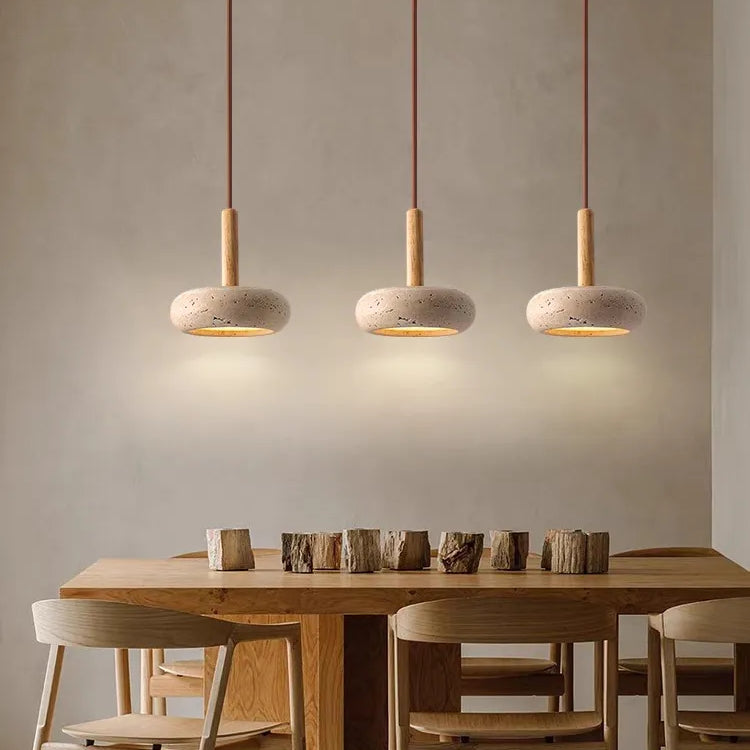 Hole Stone Wabi - Sabi Restaurant Chandelier - Illuminate Your Space With Nordic Log Elegance