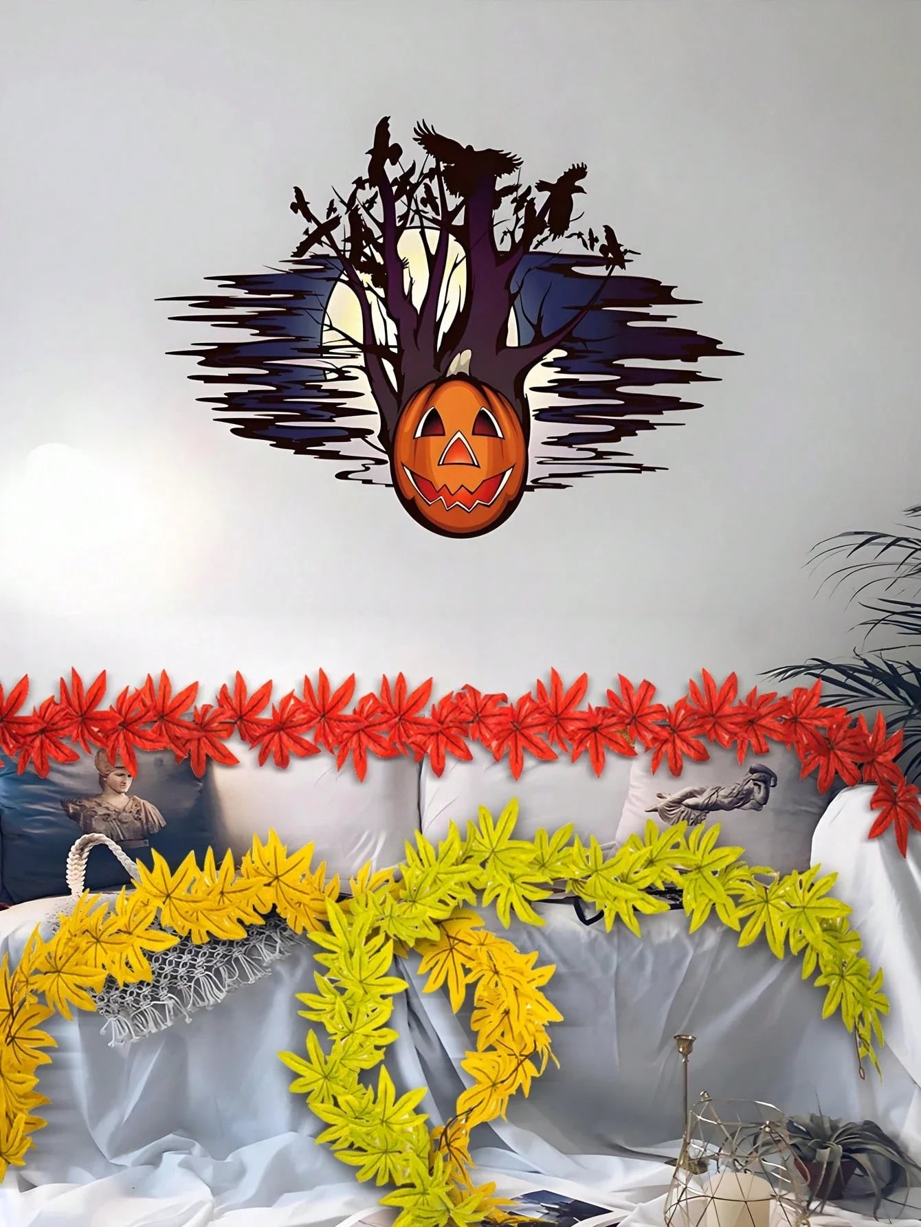 Dlight Decor 200cm Fall Maple Leaf Garland for Autumn and Halloween Decor