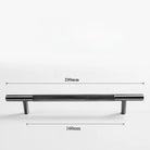 Black Knurled Brass Furniture Handles – Textured Drawer Knobs and Wardrobe Bar Pulls black 200mm Handles