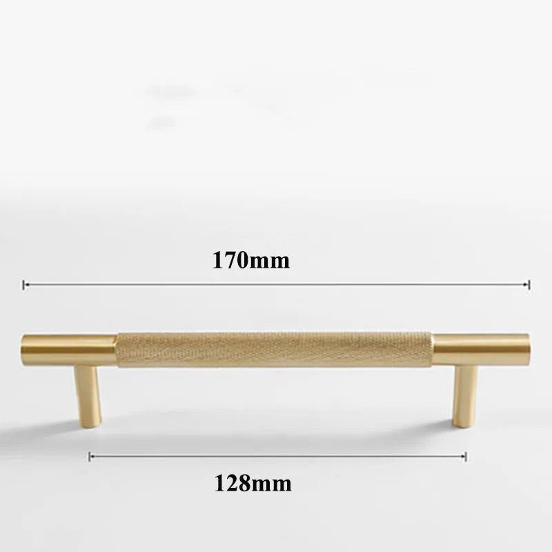 Cutting Diamond Knurled Brass Cabinet Handles – Textured Wardrobe Pulls and Drawer Knobs BB 170mm length Handles