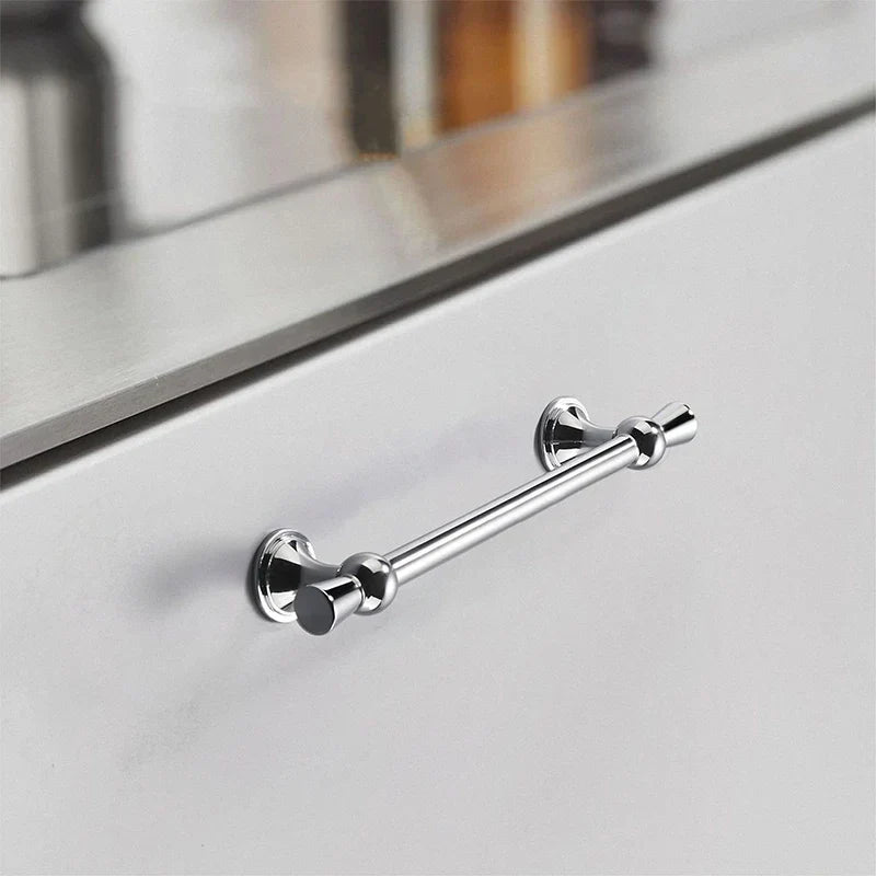 Polished Gold and Silver T-Bar Cabinet Handles – Modern Drawer and Wardrobe Pulls (55mm-220mm) Handles