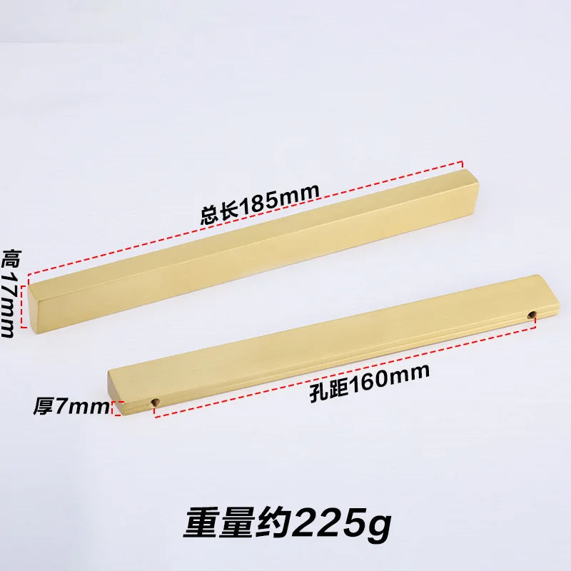 Brass Trapezoidal Cabinet Handles - High-End Golden Drawer Pulls for Wardrobes and Furniture Brass-160mm Handles