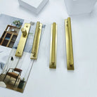 Gold Brass Handle with Plate – Knurled Cabinet Knobs and Modern Furniture Pulls Handles
