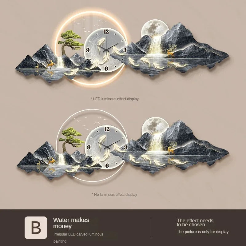 Dlight Decor Nordic Silent LED Wall Clock Light style2 / 40x120cm Wall Art