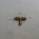 Solid Bronze Cabinet Handles – Antique Brass Wardrobe Bars and Drawer Pulls (20mm-500mm) 50mm T Handles
