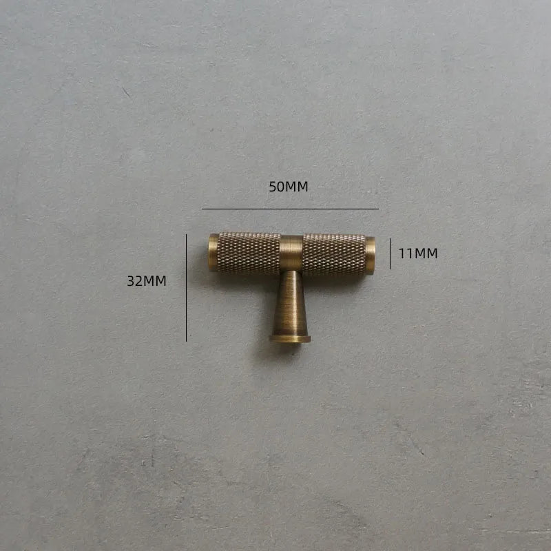 Solid Bronze Cabinet Handles – Antique Brass Wardrobe Bars and Drawer Pulls (20mm-500mm) 50mm T Handles