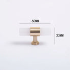 Natural Marble and Crystal T-Bar Cabinet Handles – Modern Brass Knobs for Kitchen Dresser and Furniture Pulls