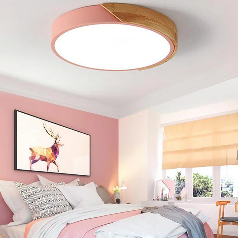 Macaron Round Led Ceiling Lamp - Modern Simple Atmosphere Lighting Fixture For Home Decor Ceiling