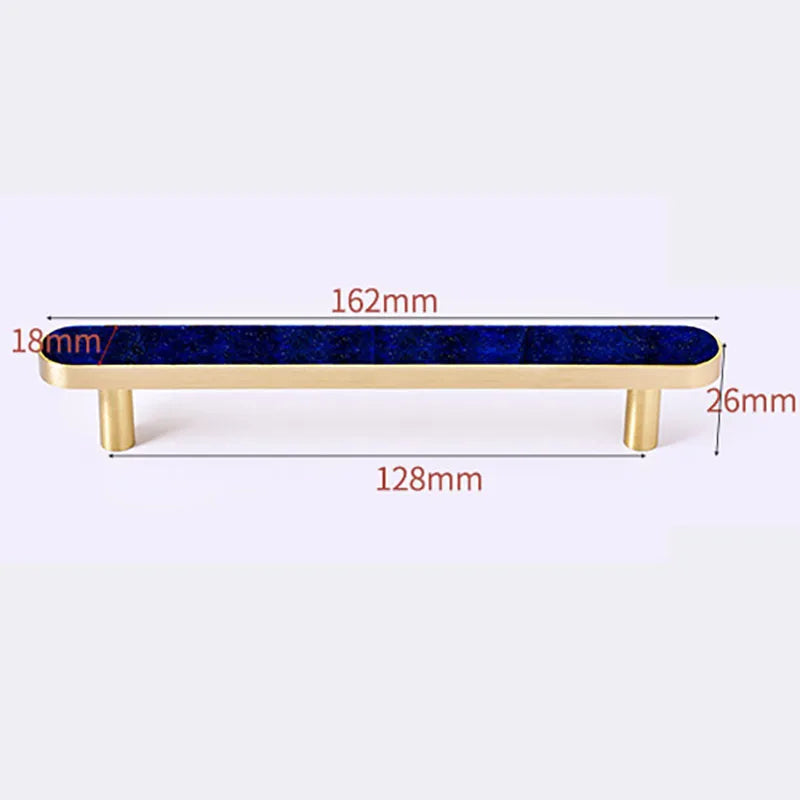 Brass and Acrylic Cabinet Handles – Colorful European Wardrobe Pulls for Furniture (96/128mm Hole Distance) 162mm F