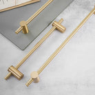 Long Gold and Black Brass Cabinet Handles – Adjustable Drawer Bar and Glass Door Pulls (265mm-1000mm) Handles