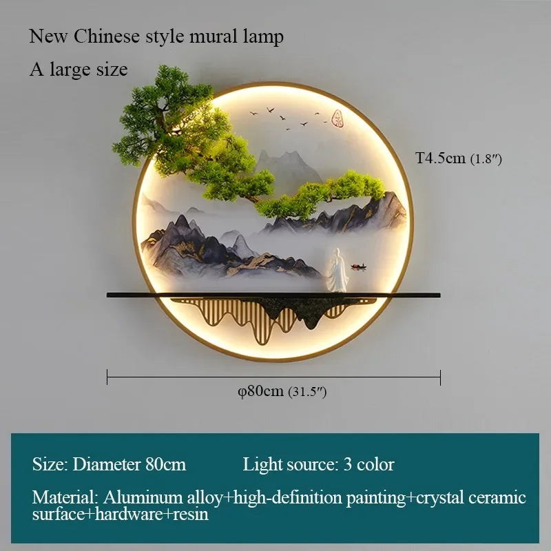 Dlight Decor Chinese Landscape LED Wall Glow Style A D80cm / 220V / CHINA|3 colors Wall Art