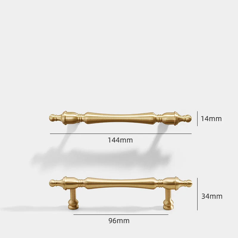 Brass Furniture Handles – French Wardrobe Cabinet and Drawer Knobs in Gold 144x96mm Handles