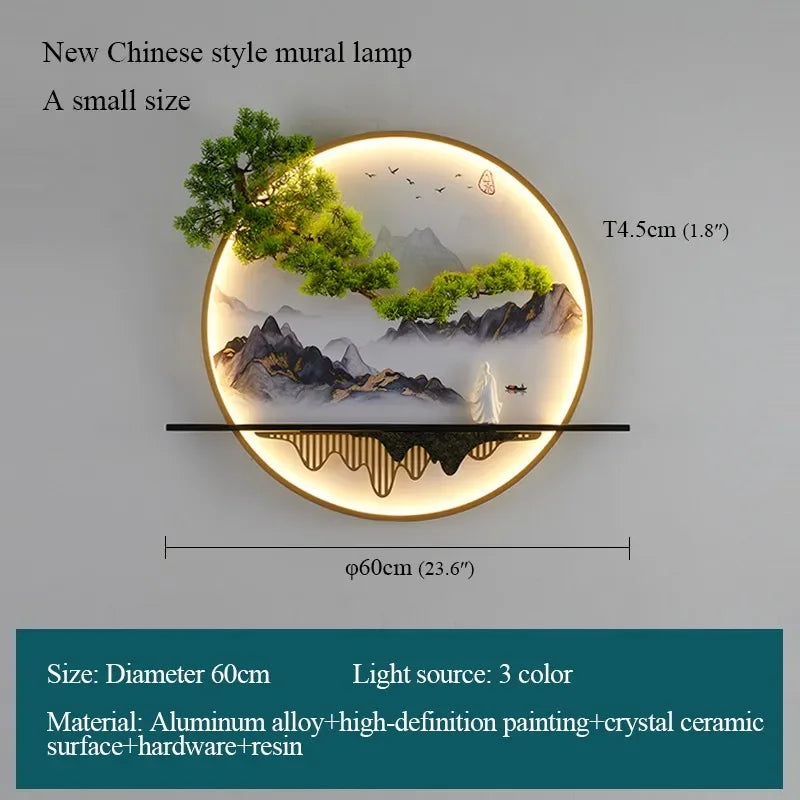 Dlight Decor Chinese Landscape LED Wall Glow Style A D60cm / 220V / CHINA|3 colors Wall Art