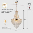 Arabelle 19.7-Inch Gold & Chrome Crystal Chandelier Golden