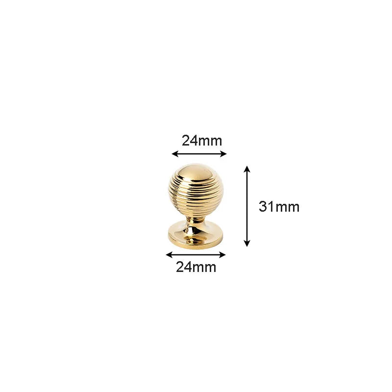 Polished Brass Cabinet Handles – PVD Gold and Chrome Wardrobe Knobs and Drawer Pulls PVD 24MM Handles
