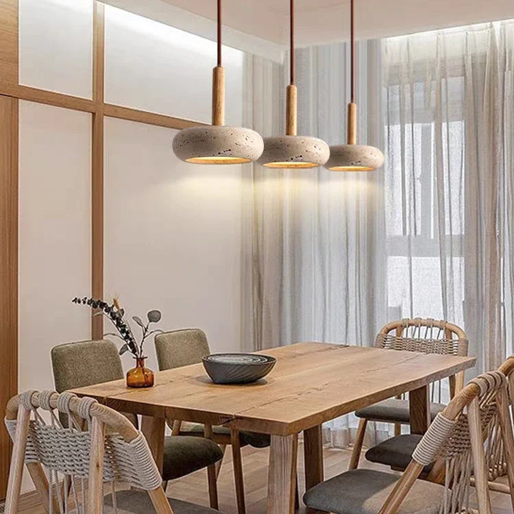 Hole Stone Wabi - Sabi Restaurant Chandelier - Illuminate Your Space With Nordic Log Elegance