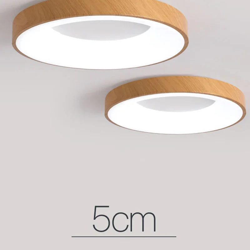 Modern Led Wood Grain Ceiling Lamp - Stylish Room Decoration For Every Space Ceiling Light