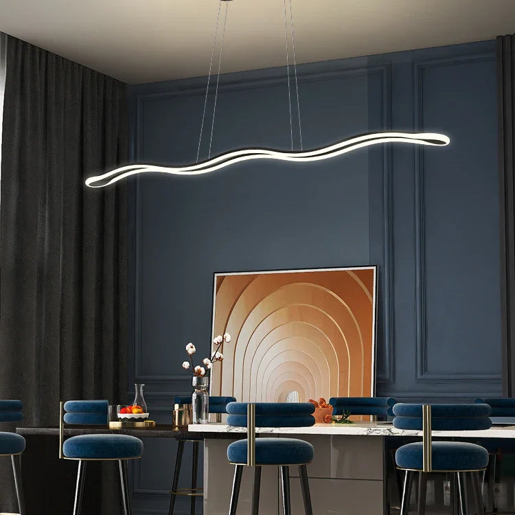Sleek Modern Restaurant Chandelier - Nordic Wave Design For Dining Rooms Bars And Offices Pendant