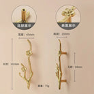 Luxury Brass Flower and Leaf Cabinet Handles – Chinese-Style Decorative Pulls for Wardrobes and Drawers 10-to left / 1