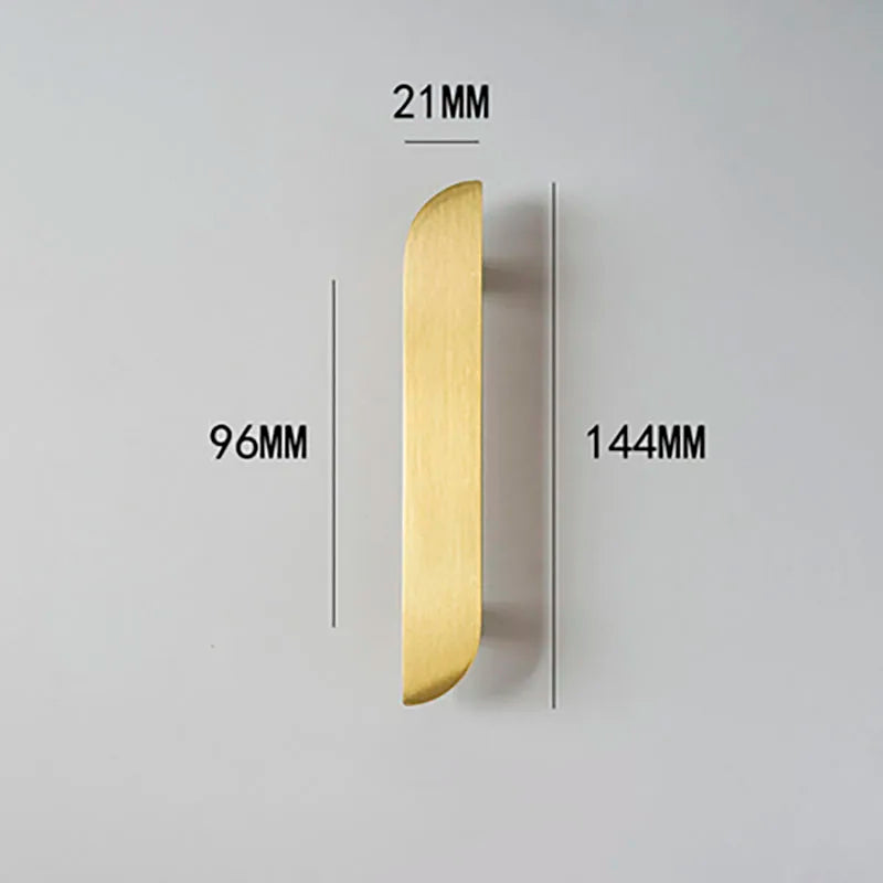 Modern Simple Wardrobe Handles – Brass Cabinet Knobs and Drawer Pulls for Furniture 144mm left Handle