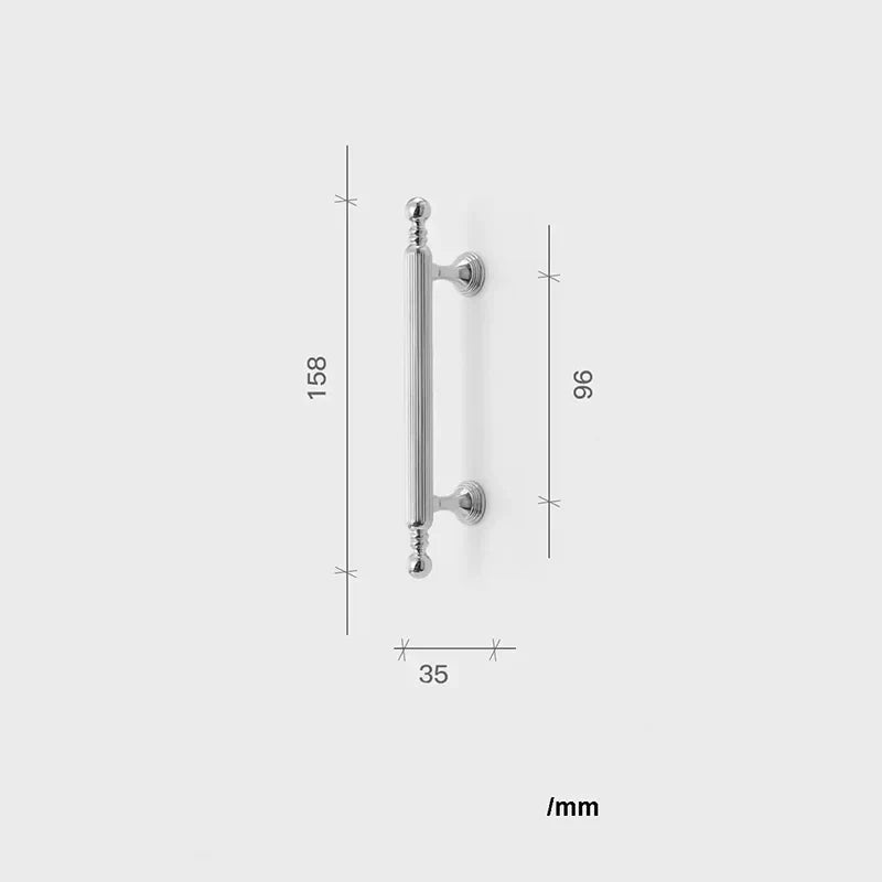 Polished Gold Brass Furniture Handles – Chrome Cabinet Pulls and French Wardrobe Drawer Knobs TB9021-PC158 Handles