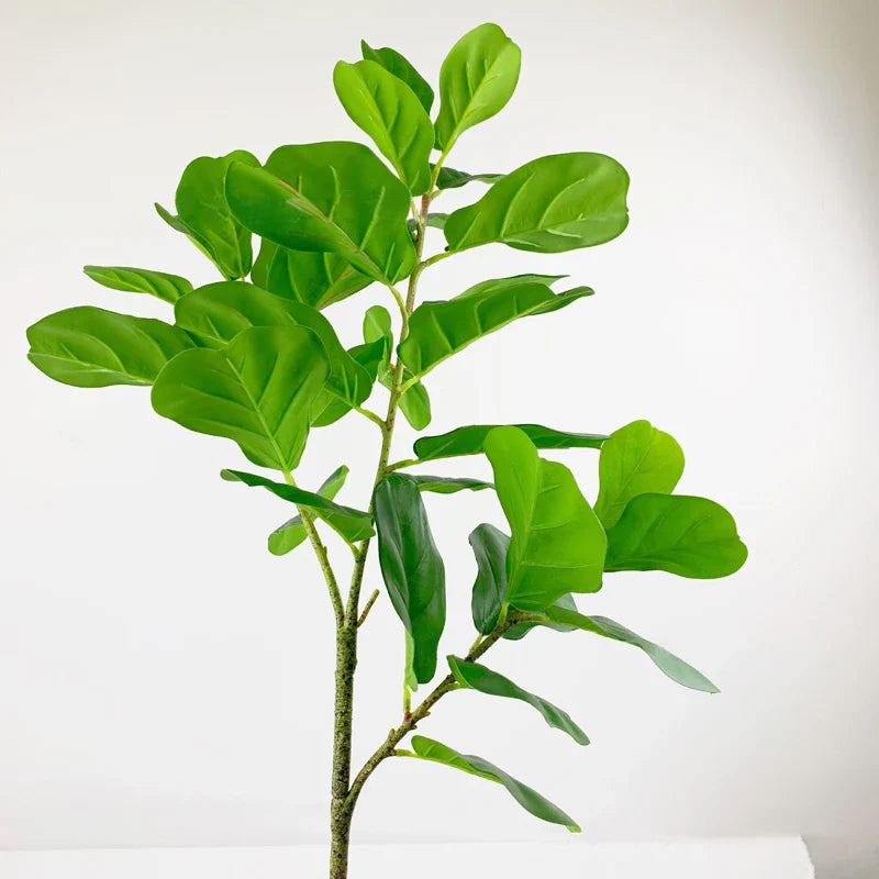 Dlight Decor 122cm Large Ficus Tree Branch with Tropical Rubber Leaves 122cm and 64cm