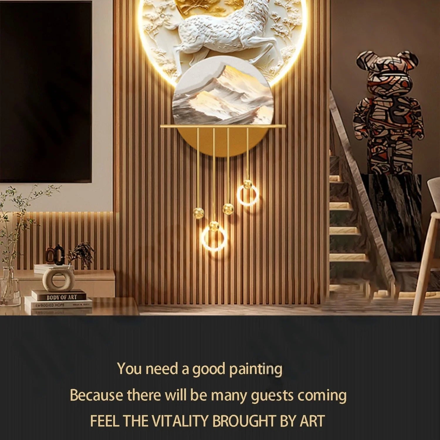 Dlight Decor Elk Mural LED Wall Light Pendant Wall Art